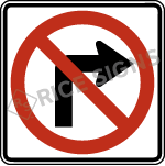 No Right Turn Sign