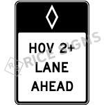 Hov 2+ Lane Ahead Sign
