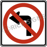 No Left Turn Sign