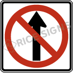 No Straight Thru Sign