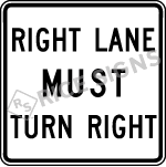 Right Lane Must Turn Right