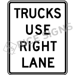 Trucks Use Right Lane Signs