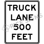 Truck Lane Feet Signs
