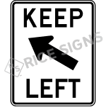 Keep Left Angle Arrow