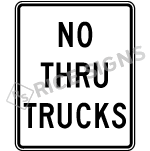 No Thru Trucks Sign