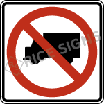 No Trucks Symbol Signs