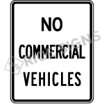 No Commercial Vehicles Sign