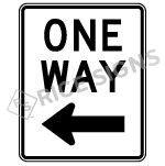 One Way Left Sign