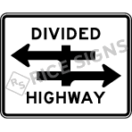 Divided Highway Sign