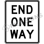 End One Way Signs
