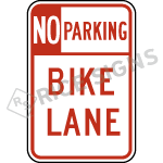 No Parking Bike Lane