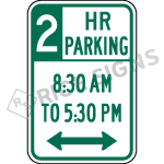 2 Hour Parking With Time Limit Sign