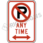No Parking Any Time Symbol Sign