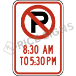 No Parking Time Range Symbol