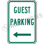 Guest Parking With Arrow Sign