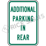 Additional Parking In Rear Signs