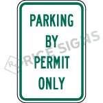 Parking By Permit Only Sign