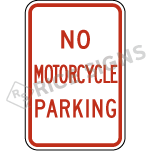 No Motorcycle Parking Signs