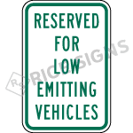 Reserved For Low Emitting Vehicles Sign