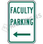 Faculty Parking With Arrow