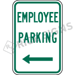 Employee Parking With Arrow Sign