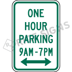 One Hour Parking with Time Limit Signs