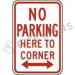 No Parking Here To Corner Signs