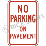 No Parking On Pavement