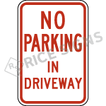 No Parking In Driveway