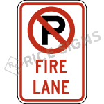 No Parking Fire Lane Symbol Signs