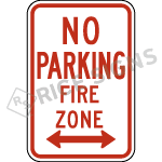 No Parking Fire Zone Signs
