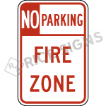 No Parking Fire Zone Style A