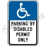 Florida Parking By Disabled Permit Only Sign