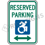 A picture and link to Reserved Parking Accessible Symbol Signs