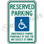 Tennessee Reserved Parking Signs