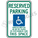 Wisconsin Reserved Parking Sign