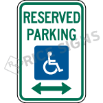 Reserved Parking Handicap Symbol Signs
