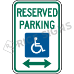 A picture and link to Reserved Parking Handicap Symbol Signs