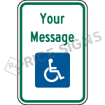 Custom Wording With Handicap Symbol Sign