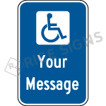 Handicap Symbol With Custom Wording Signs