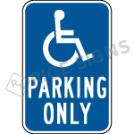 A picture and link to Handicap Parking Only Signs