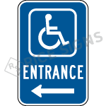 Handicap Entrance With Arrow Sign