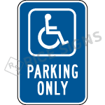 Handicap Parking Only Sign