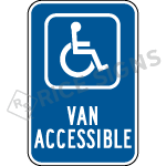 Handicapped Van Accessible Parking Sign