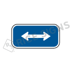 Double Arrow Blue Sign