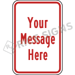Custom Wording Red Text Signs