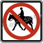 No Horse Riding Sign