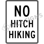 No Hitch Hiking Sign