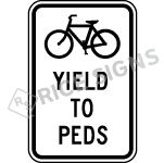 Bicycles Yield to Pedestrians Signs