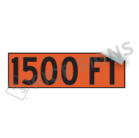 1500 FT Overlay for Changeable Message Roll-up Signs - Covers word AHEAD